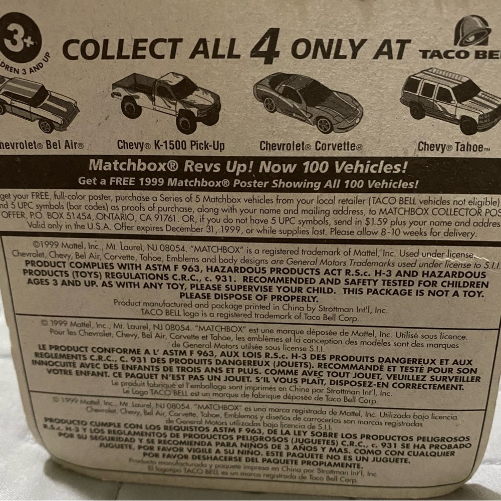 Matchbox Taco Bell Exclusive 1997 Chevy Tahoe - Picture 3 of 3